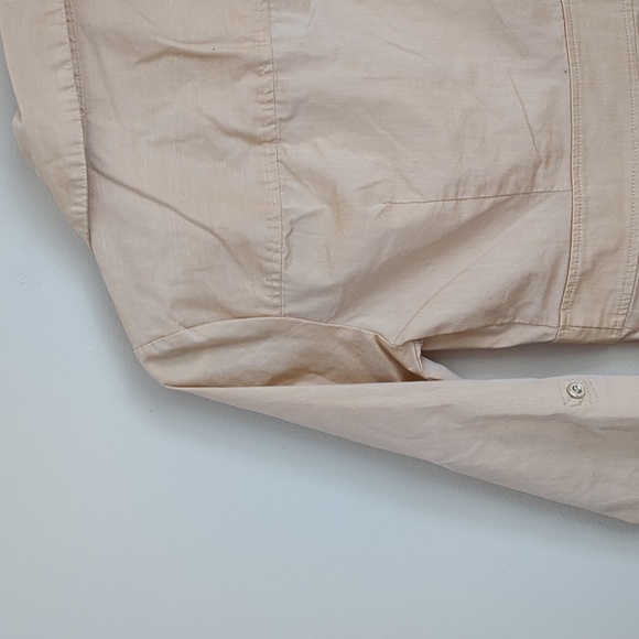 NWT New York and Company XXS Petite Button Up Orange Shirt Roll Tab Sleeves - Picture 11 of 16